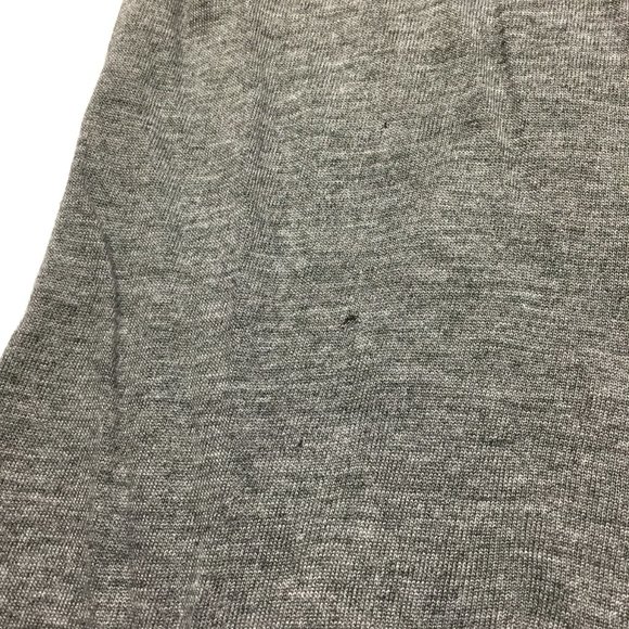 VINCE Gray Jersey Black Silk Trim Colorblock Slit Hem Sleeveless High Neck Top - Picture 13 of 15